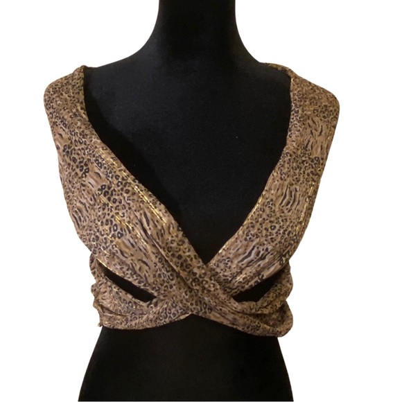 FashionNova Leopard 2 Piece Sheer Swim Cover Up Set Women’s - Size Large - Picture 12 of 16